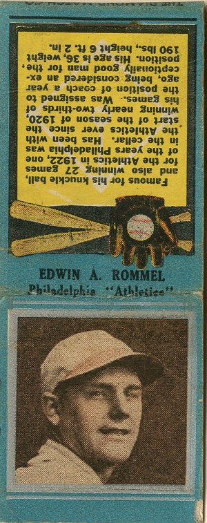 Edwin A. Rommel Book of Matches